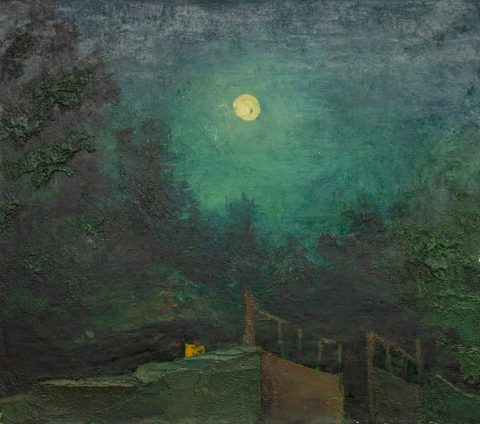 Night shown in an interior setting